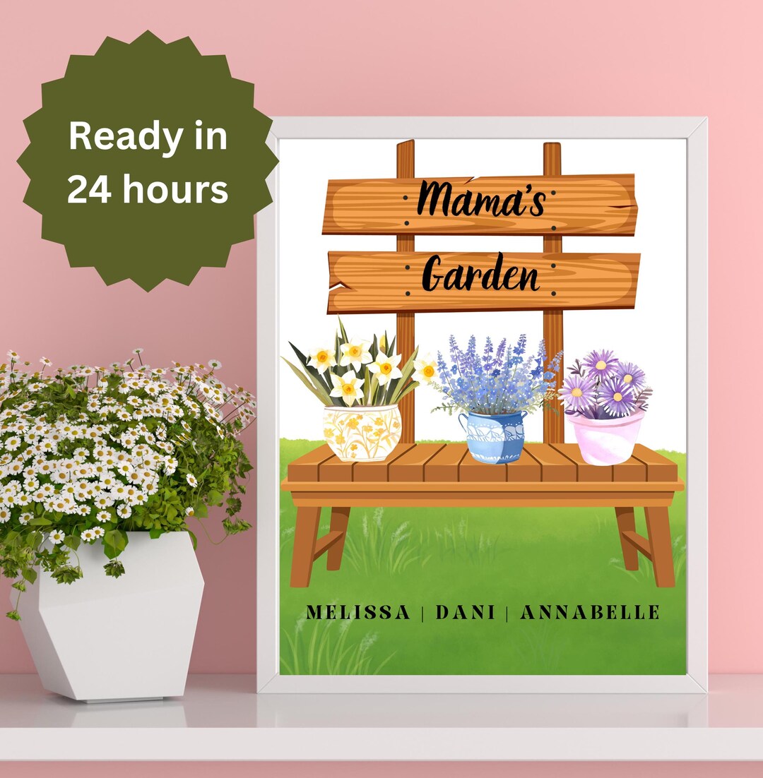 Grandmas Garden Canvas Personalized I'm As Lucky As Can Be - Personalized Gift - Custom Canvas – My Mindful Gifts For Grandma