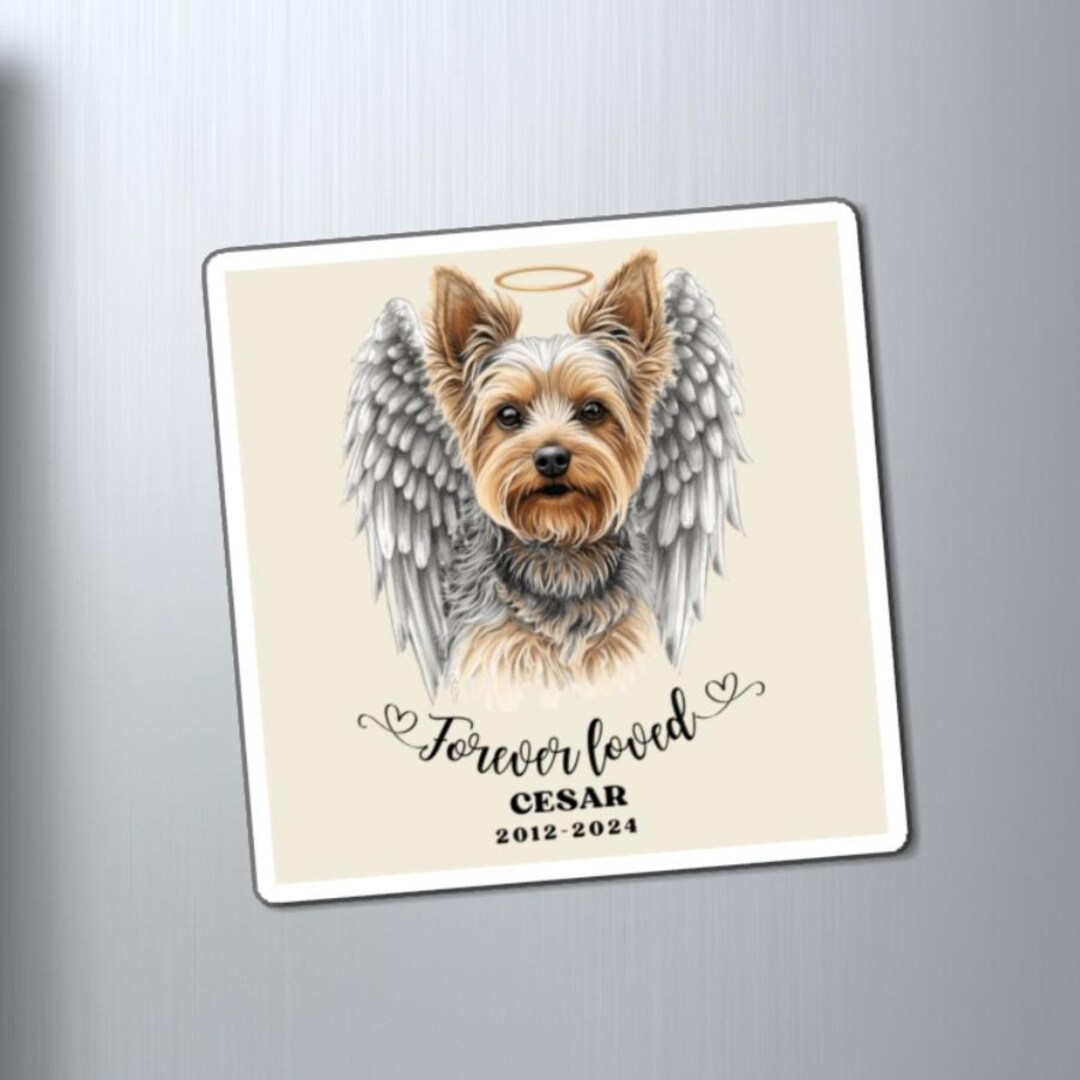 Custom Pet Memorial Magnet 3x3", Dog or Cat Loss Gift, Personalized ...