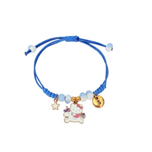 Pulsera de cuerda ajustable de la amistad con inicial personalizada kawaii, pulseras de deseos para mejores amigas, mujeres, adolescentes, niñas y niños, joyería, regalos personalizados de anime