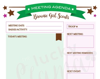 Printable Girl Scout Attendance Sheet | Etsy