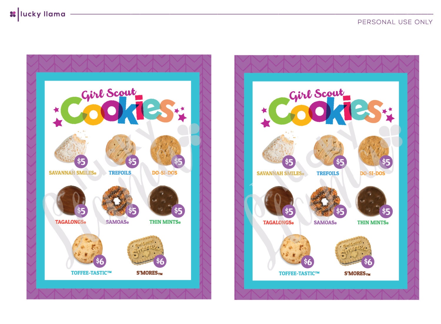 2018 Girl Scout Cookie lanyard Printable | Etsy