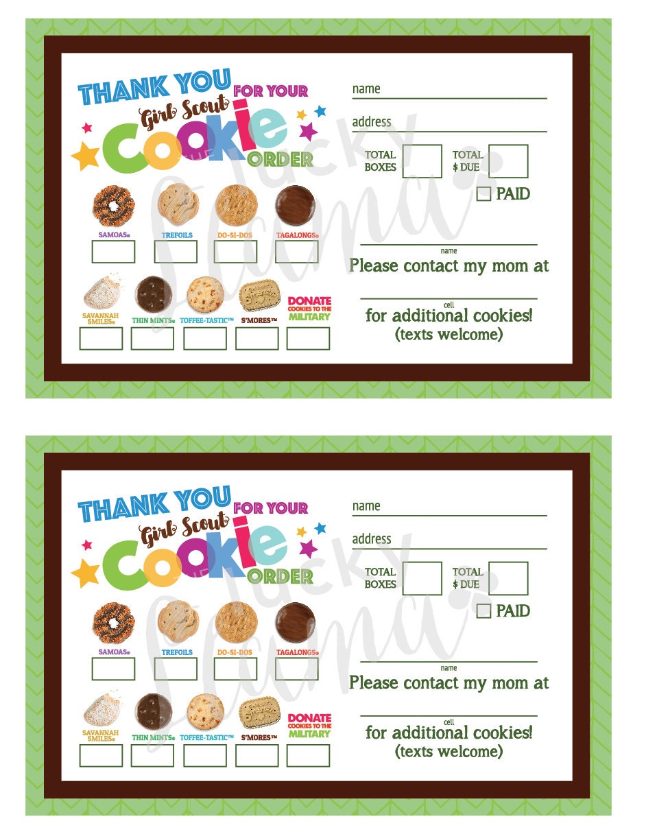 Lbb Girl Scout Cookie Thank Youorder Formreceipt -3939