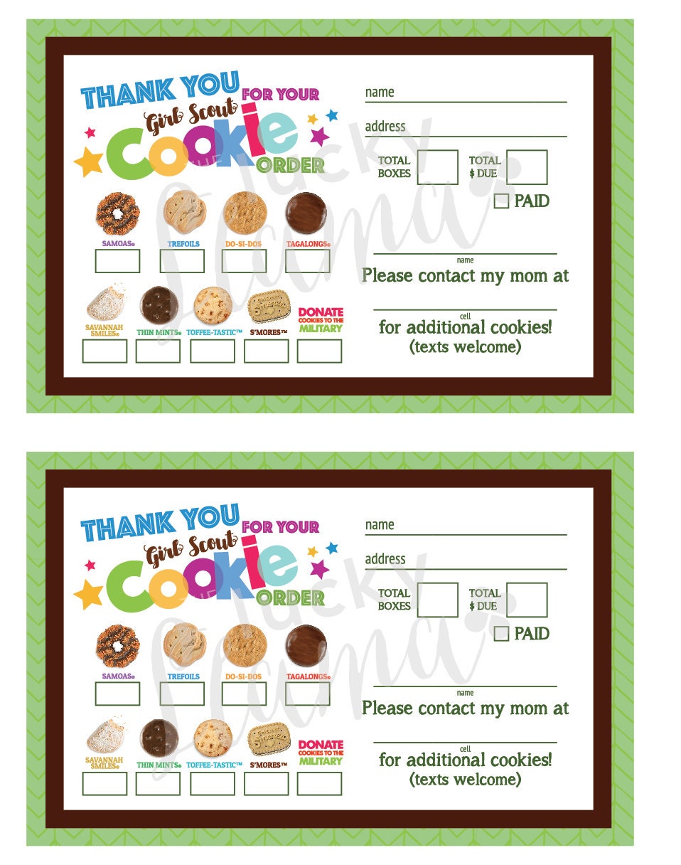 Lbb Girl Scout Cookie Thank Youorder Formreceipt -3939