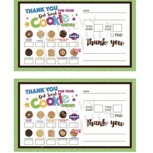 ABC Girl Scout Cookie Order Form/receipt All 9 Cookies Instant Download ...