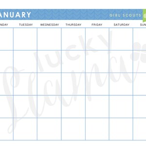 Printable Girl Scout Monthly Calendar - Etsy