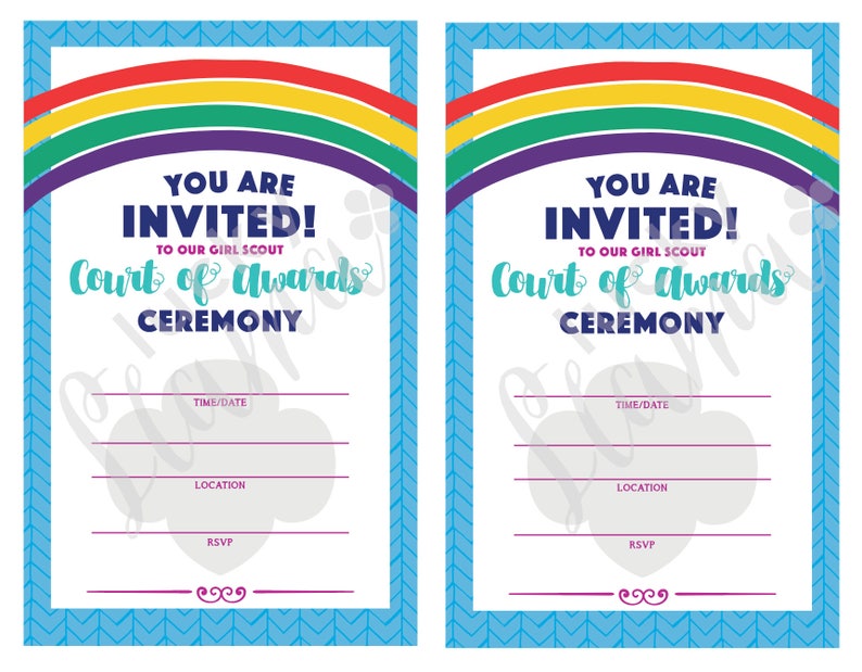 Girl Scout Award Ceremony Invitation flyer Instant 