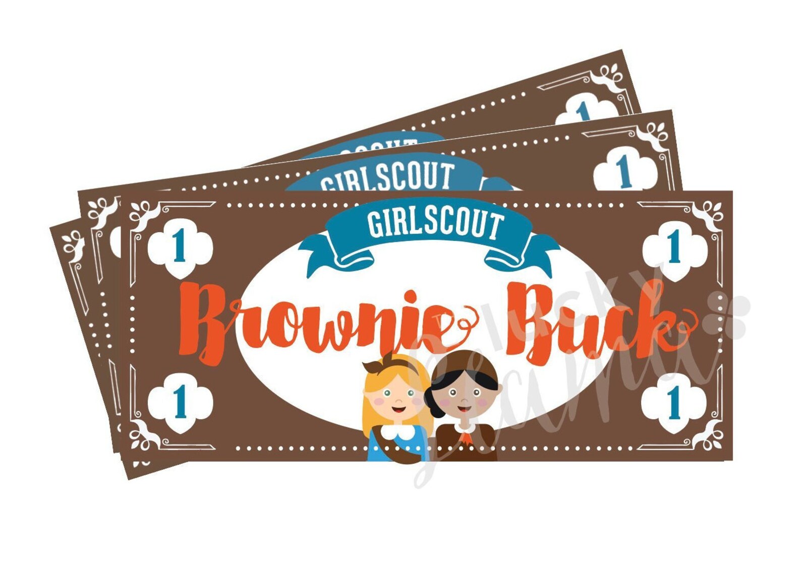 Girl Scout Brownie Bucks Printable Instant Download - Etsy