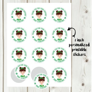 Personalized Girl Scout Character - Printable Sticker Download - Etsy