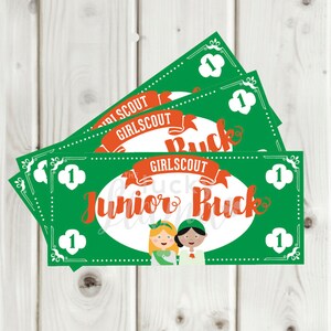 Girl Scout Junior Bucks - Printable Instant Download - Etsy