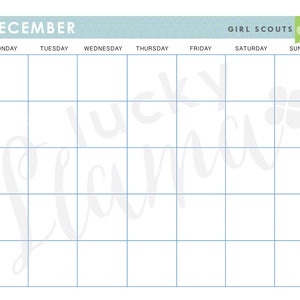 Printable Girl Scout Monthly Calendar - Etsy
