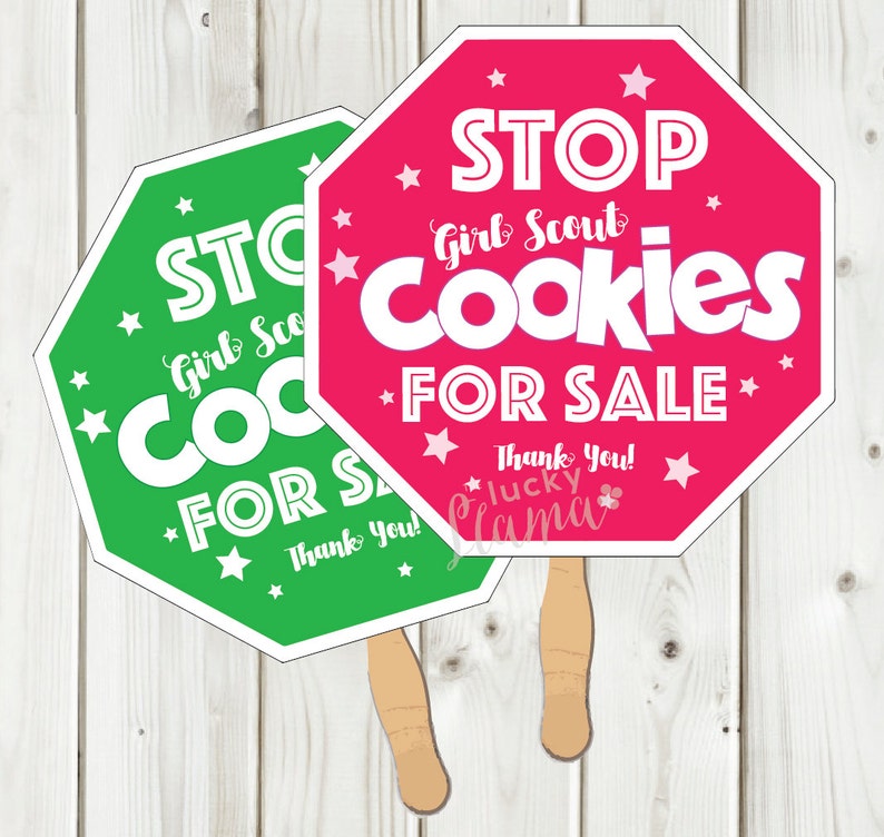 Girl Scout Cookie Stop Sign Printable - Instant Download 