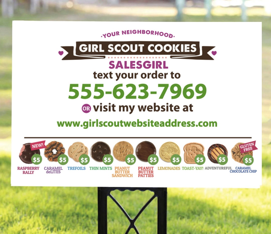 ABC Bakers- Editable Girl Scout Cookie Yard Sign - All 10 Cookies ...