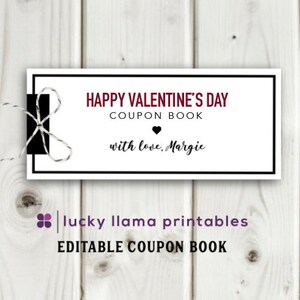 Editable Valentine&#39;s Day Coupon Book - Instant Download