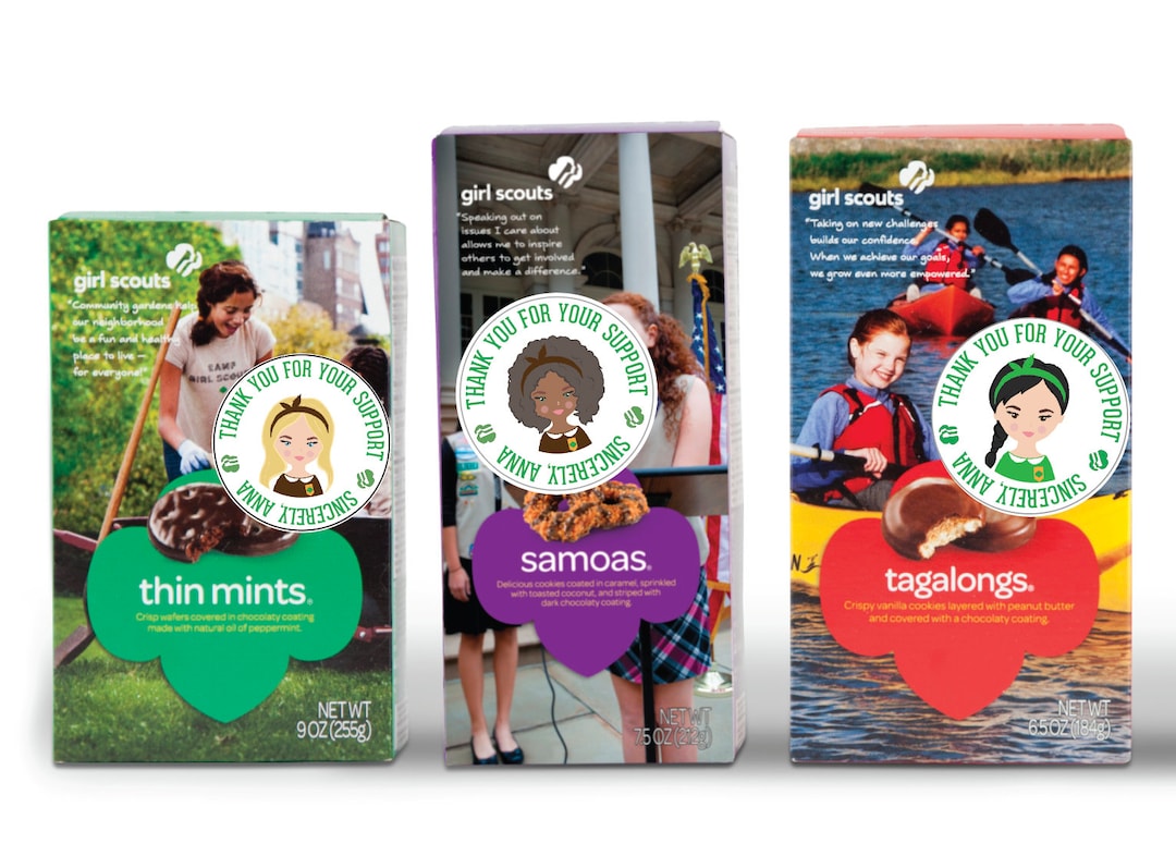 Personalized Girl Scout Character - Printable Sticker Download - Etsy