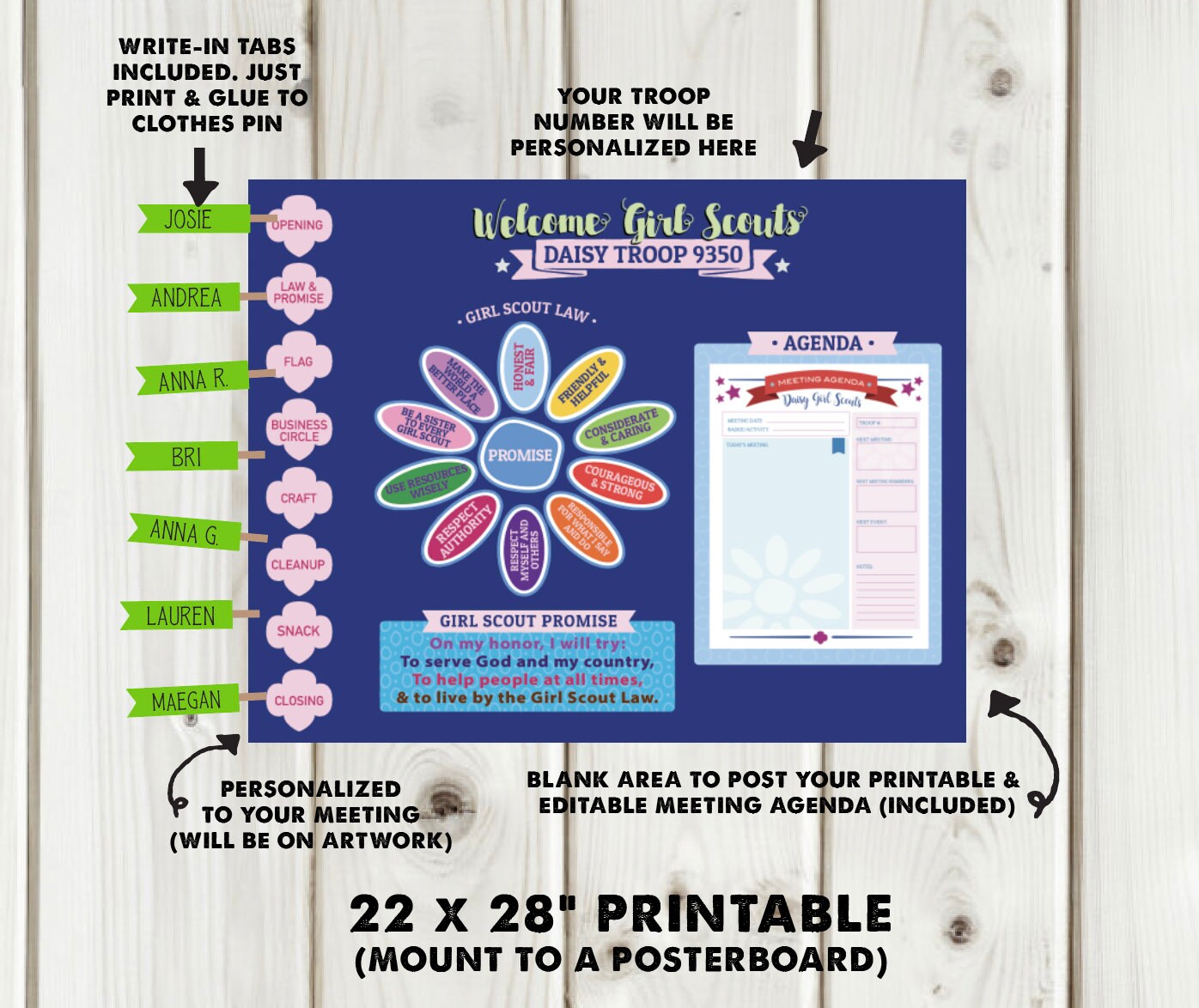 Custom Girl Scout Kaper Chart Poster for Daisy Troop - Printable Artwork Only - Etsy custom-girl-scout-kaper-chart-poster-for-daisy-troop-printable-artwork-only-etsy