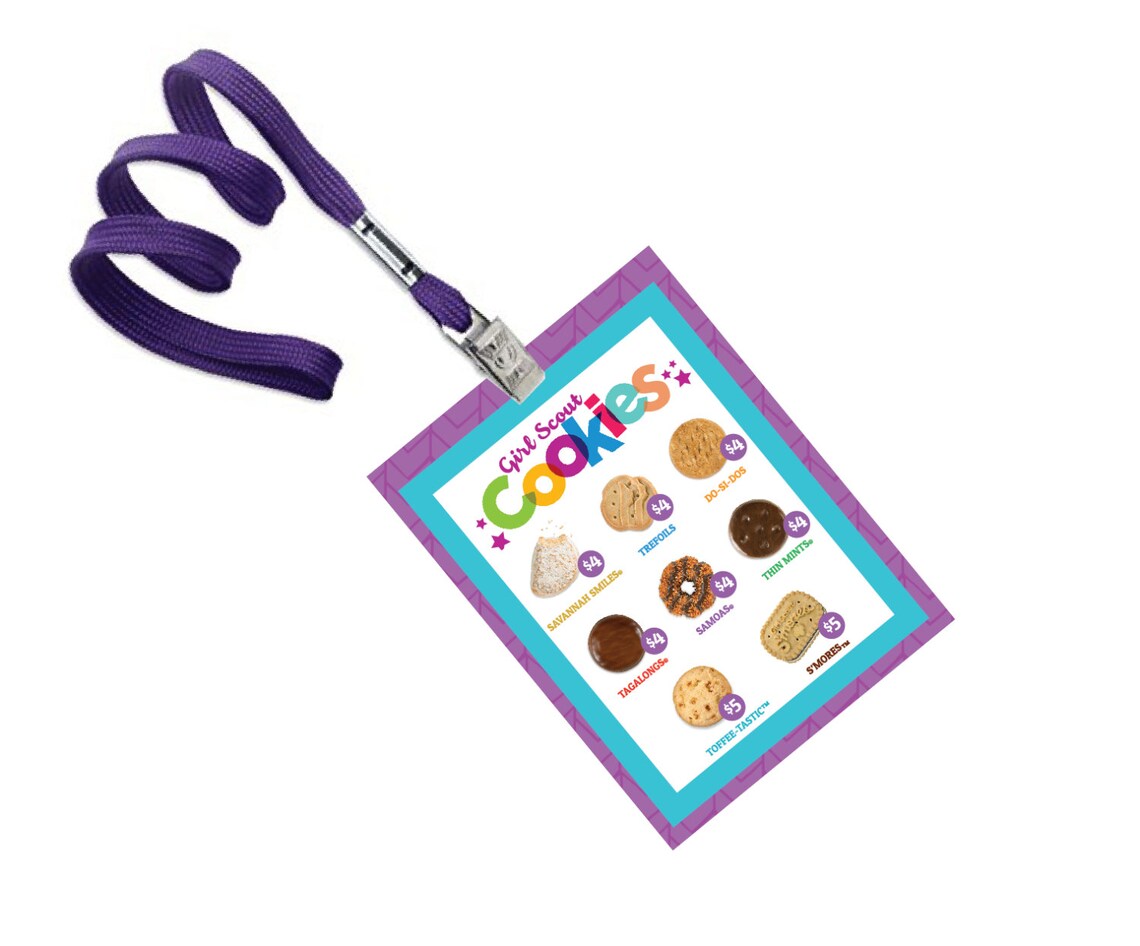 LBB Girl Scout Cookie lanyard cookie prices 45 Printable Etsy