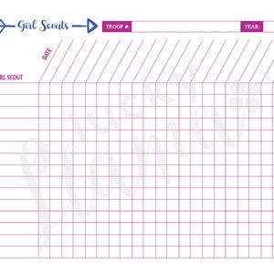 Printable Girl Scout Attendance Sheet - Etsy
