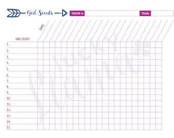 Printable Girl Scout Snack Sign-Up Sheet Editable Version