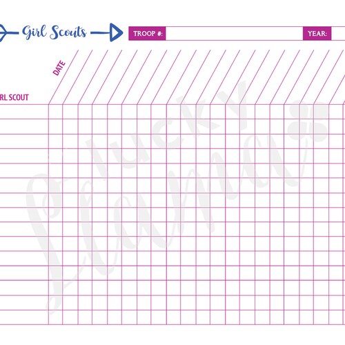 Printable Girl Scout Attendance Sheet - Etsy