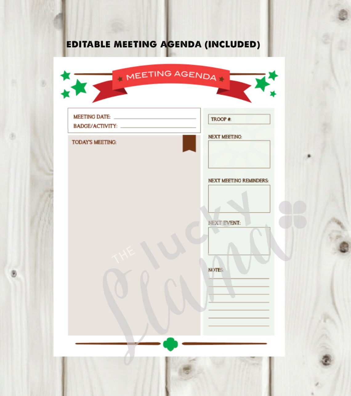 Custom Girl Scout Kaper Chart for Brownies Troop Editable - Etsy