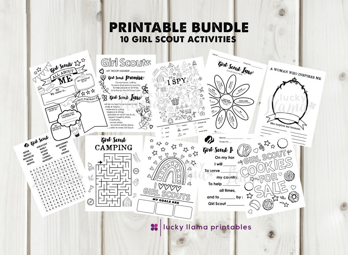 Girl Scout Troop Leader Printable Activities Etsy