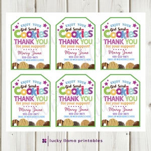 Editable Girl Scout Cookie Gift Tag - Instant Download - Etsy