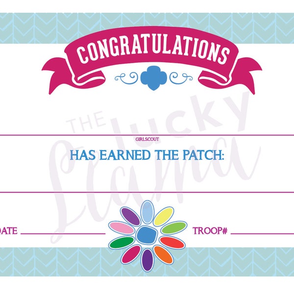 Girl Scout Daisy Petal Certificates Etsy