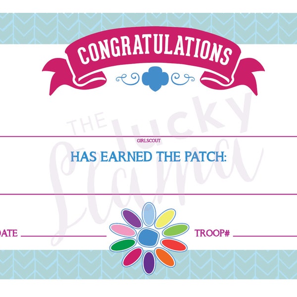 Daisy Girl Scouts Petal Fill-In Certificates - Printable Instant Download