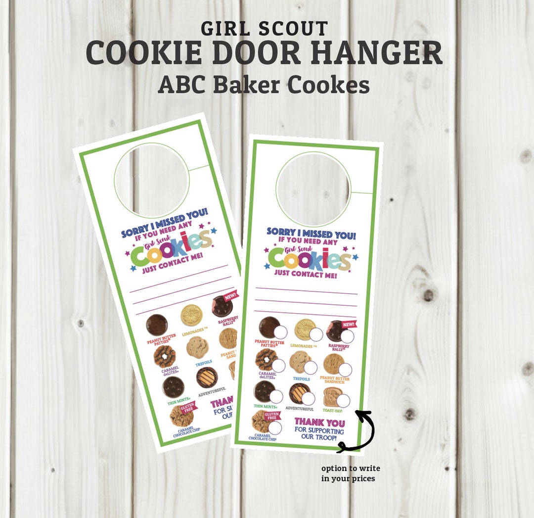 ABC Girl Scout Cookie Door Hangers 10 Cookies Printable Etsy