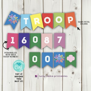 Editable Daisy Troop Bunting Banner - Printable