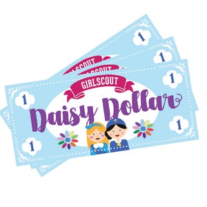Girl Scout Daisy Dollars - Printable Instant Download