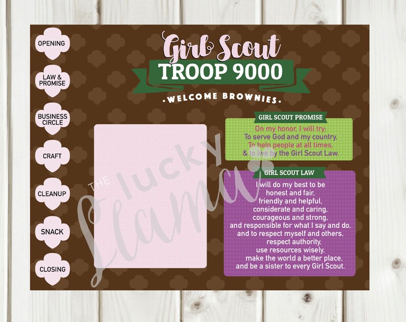 Custom Girl Scout Kaper Chart for Brownies Troop Editable - Etsy
