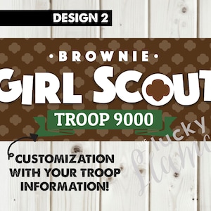 Custom Girl Scout Artwork for a 30" x 72" (2.5 x 6') Booth Banner- Parade Banner Printable