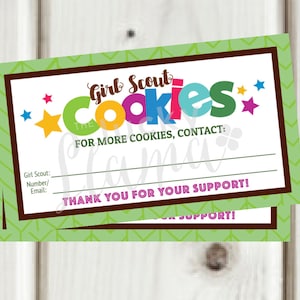 Editable Girl Scout Cookie Business cards ( fill in option included) - Printable- Instant Download
