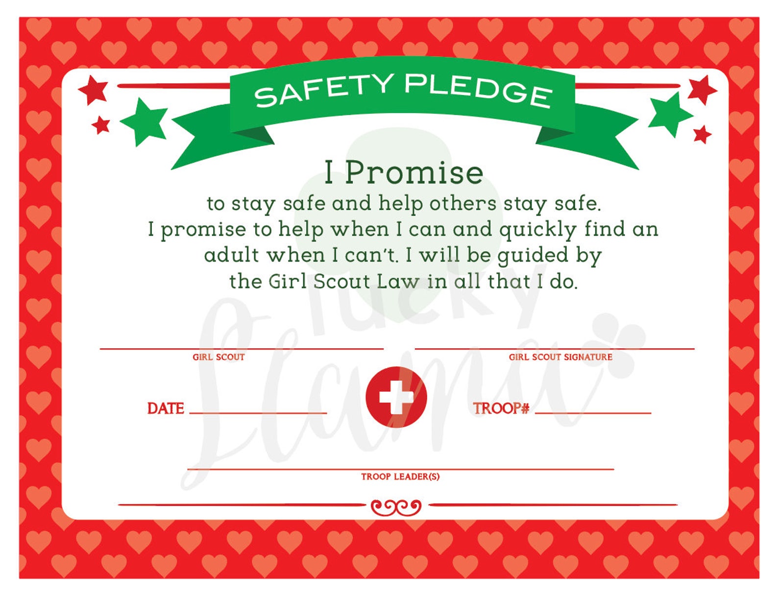 Girl Scout Safety Pledge Certificate Etsy