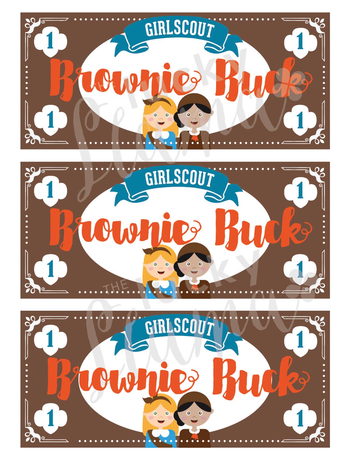 Girl Scout Brownie Bucks Printable Instant Download - Etsy