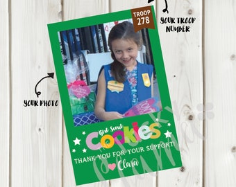 Printable Custom Photo Thank You cards for Girl Scout Cookies