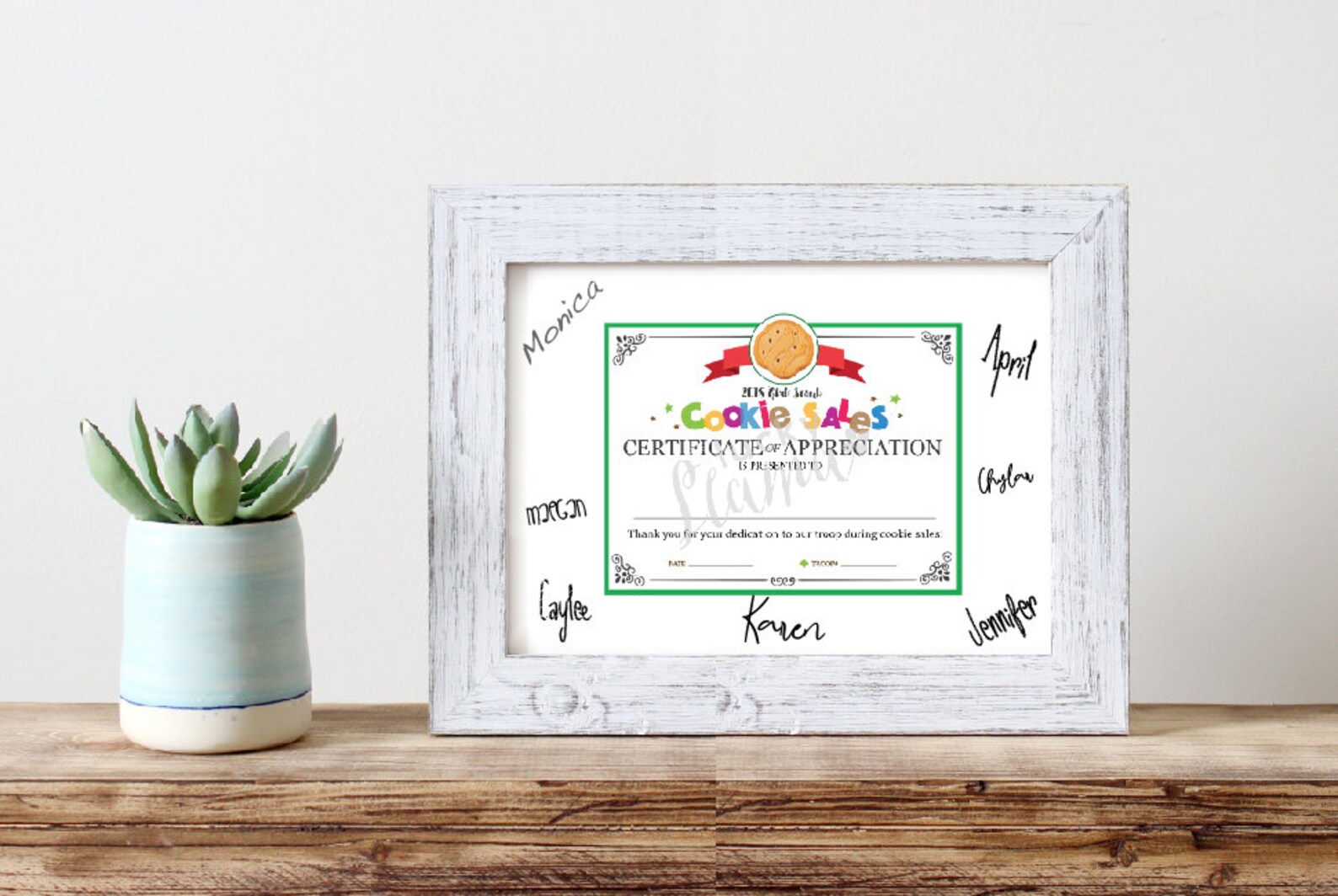Girl Scout Cookie Printable Certificate cookie Mom or | Etsy