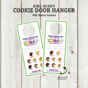 Appendiabiti per porta biscotti ABC Girl Scout - 8 biscotti - Non include GF Chocolate Chip Cookie - Stampabile
