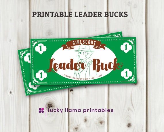 Girl Scout Leader Bucks Printable Instant Download - Etsy