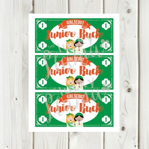 Girl Scout Junior Bucks - Printable Instant Download - Etsy