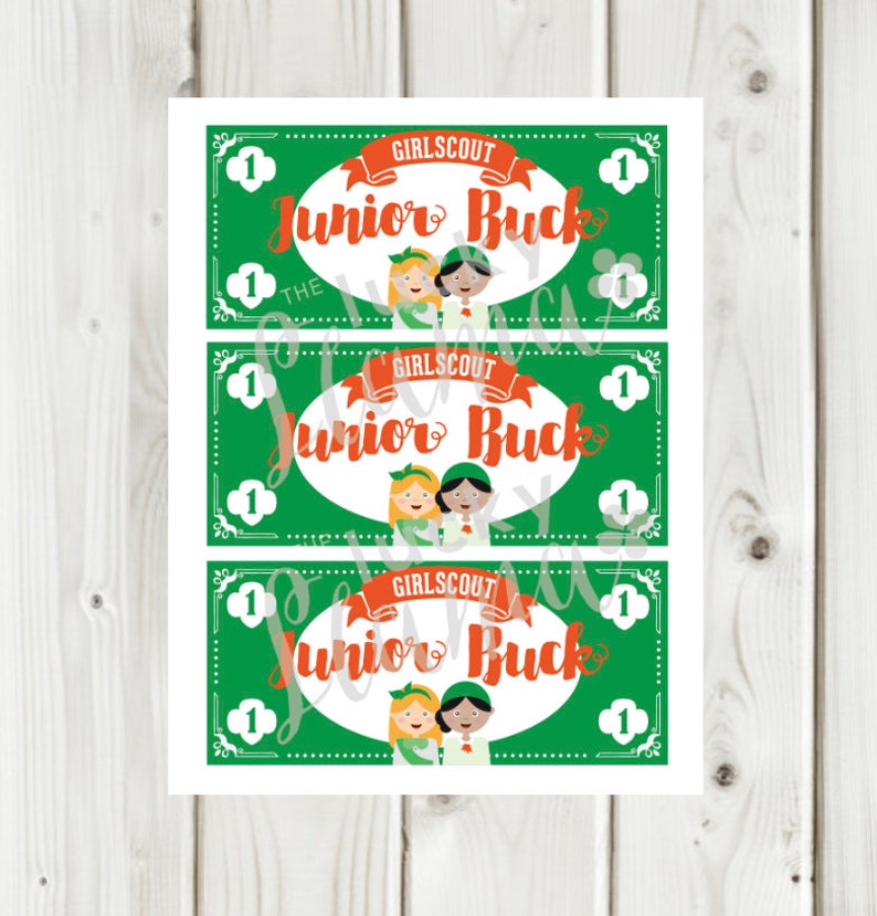 Girl Scout Junior Bucks Printable Instant Download - Etsy