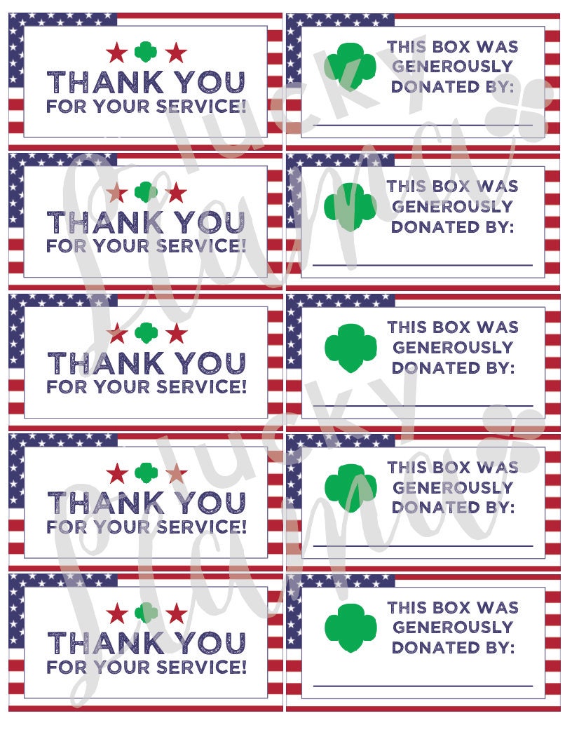 Printable Stickers for Donated Girl Scout Cookie Boxes to the | Etsy