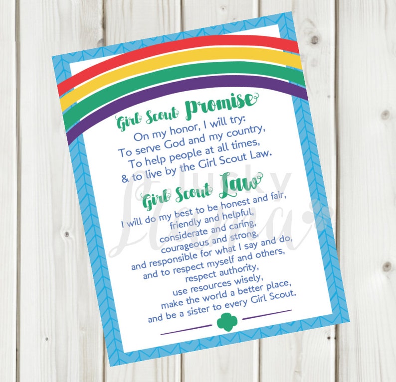 Female Scout Ensure Legislation Printable Indication- Rainbow Edition (poster sizing involved)- Prompt Obtain picture regarding Girl Scout Promise Printable titled Female Scout Warranty Legislation Printable Indication- Rainbow Model (poster measurement involved)- Immediate Down load