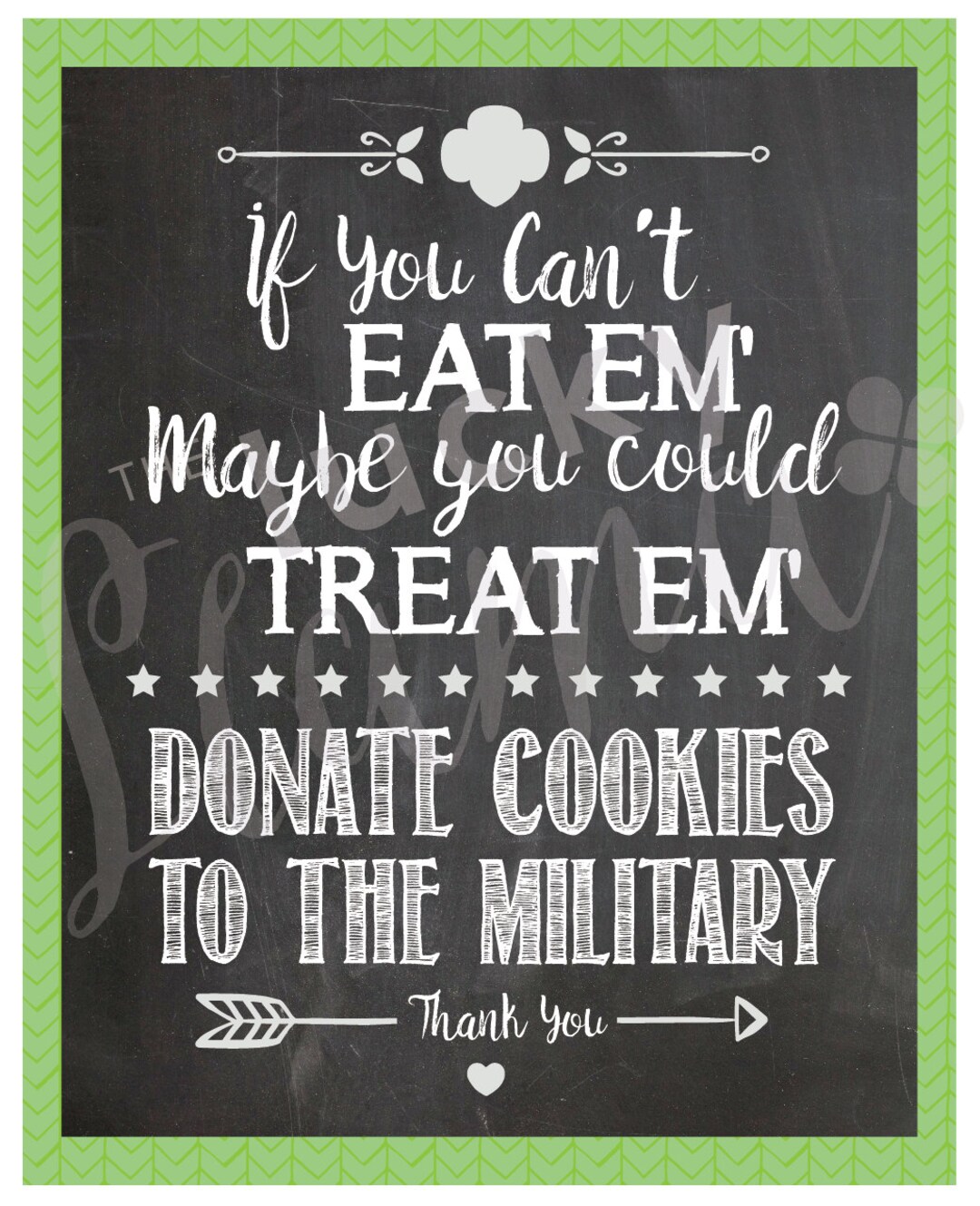 Girl Scout Cookie Poster Donate Cookies to Military 8 X 10 Printable Etsy