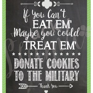 Girl Scout Cookie Poster - Donate cookies to Military - 8 x 10 printable