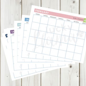 Printable Girl Scout Monthly Calendar