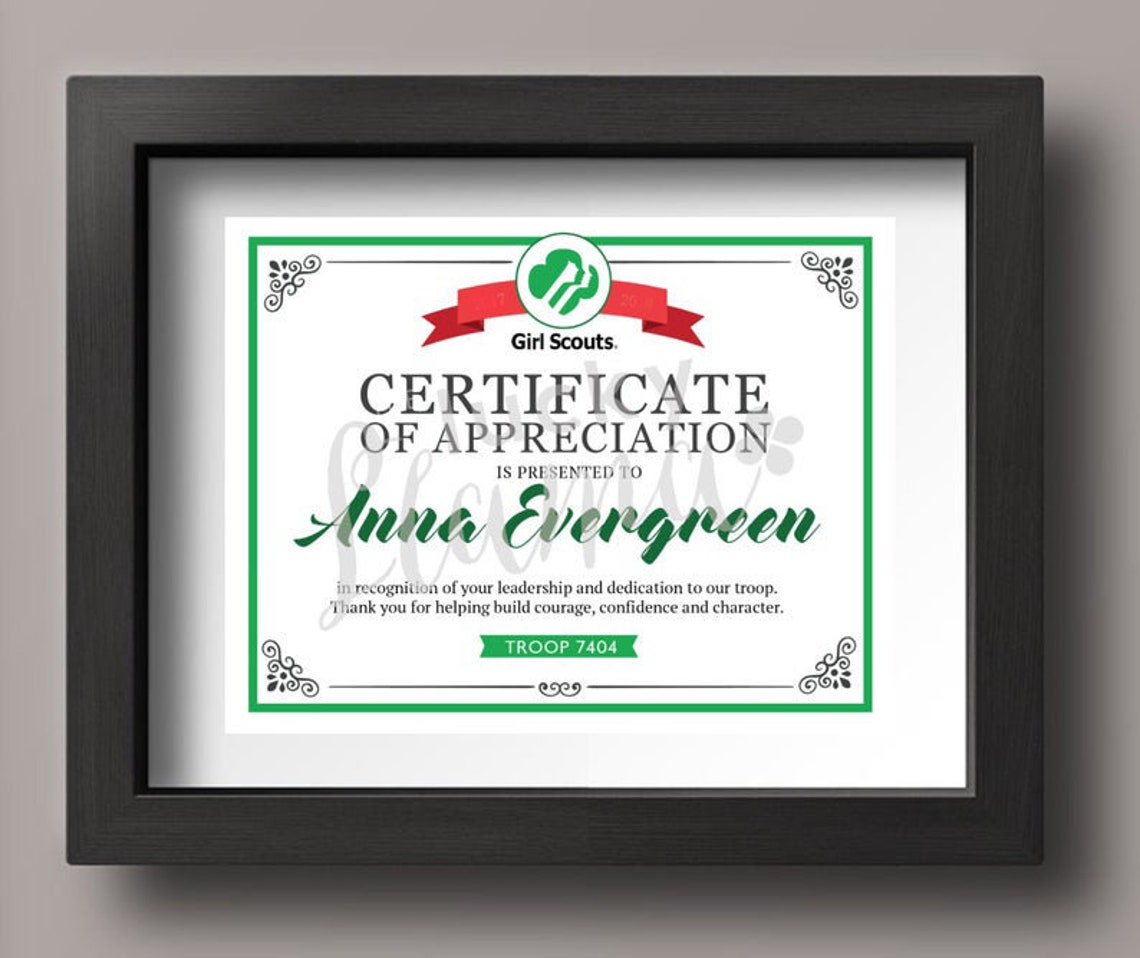 EDITABLE Girl Scout Certificate/award Printable Editable - Etsy