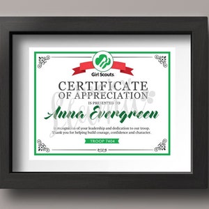 EDITABLE Girl Scout Certificate/award Printable- Editable Instant ...
