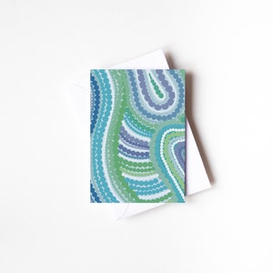 Waves Greeting Card ~ Aboriginal Art Greeting Card ~ Authentic Indigenous Art Gift Card